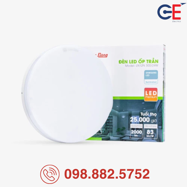 den-led-op-tran-ln12n-300-24w Đèn LED ốp trần Rạng Đông LN12N 300/24W