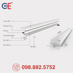 Bộ đèn LED Rạng Đông M66 1200/60W dễ lắp đặt