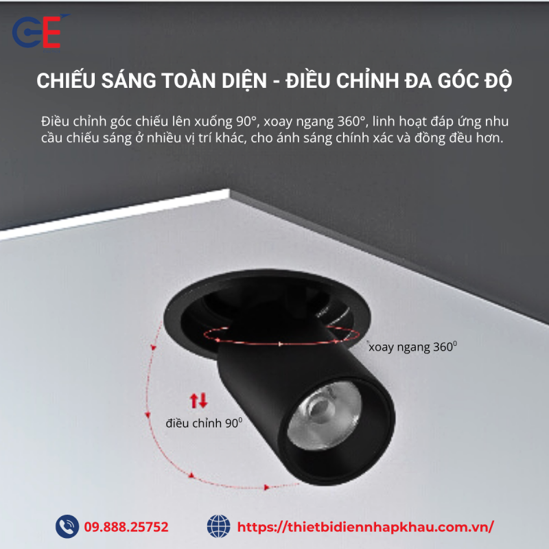 Đèn led spotlight Philips điều chỉnh đa góc độ