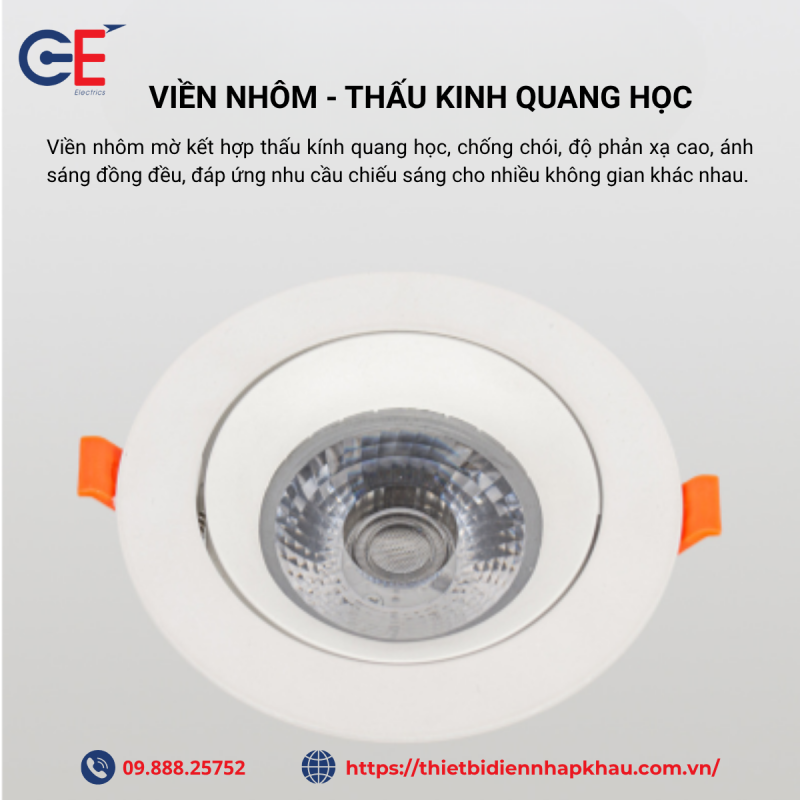 Đèn led spotlight Philips GE SP04 8W viền nhôm