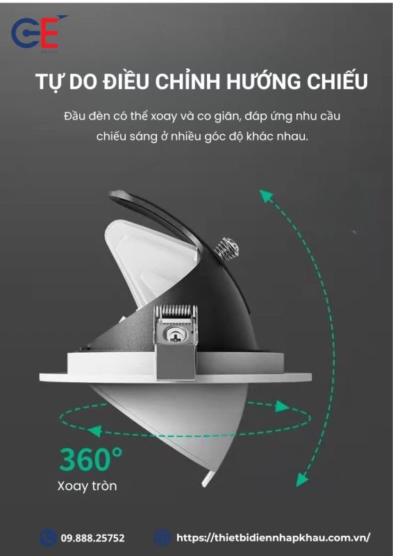 Đèn led spotlight Philips SPX05 điều chỉnh hướng
