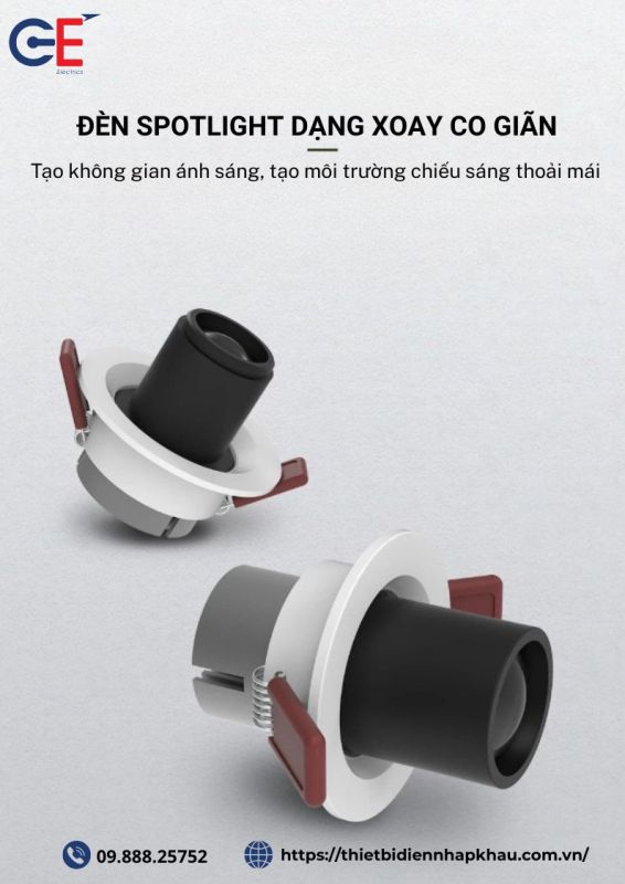 Đèn led spotlight Philips SPZ01 điều chỉnh hướng chiếu