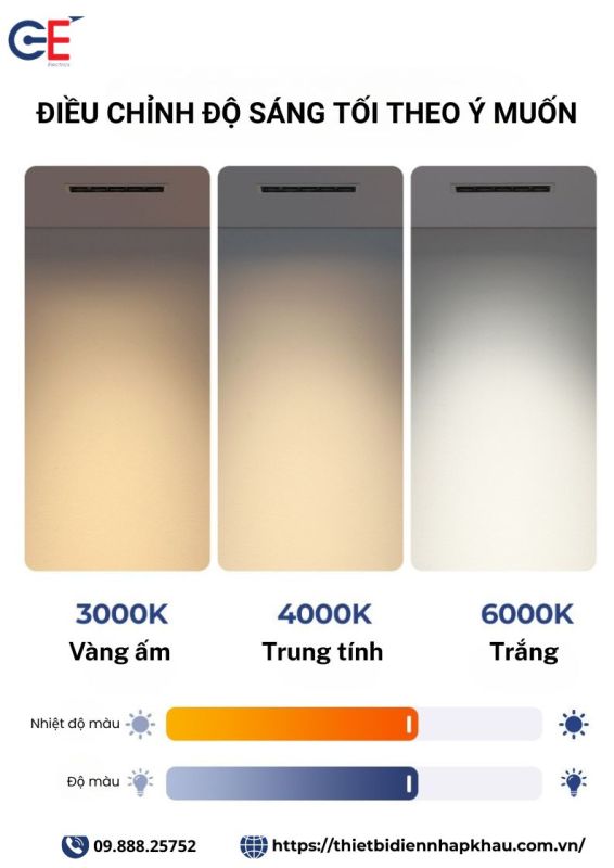 Đèn led spotlight SP16 3 màu ánh sáng