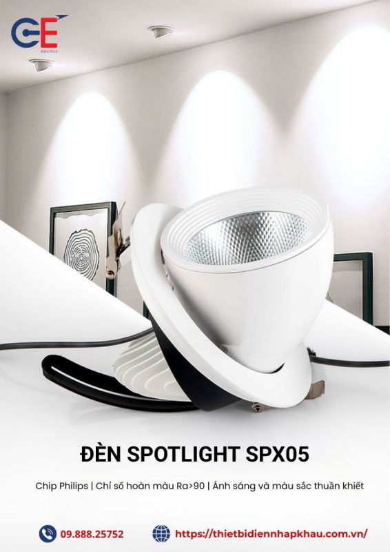 Đèn led spotlight SPX05 thiết kế hiện đại