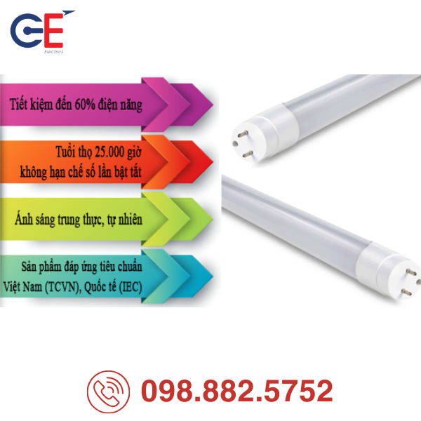 Bóng LED Tube Rạng Đông 1200/20W đổi màu tính năng đổi màu linh hoạt