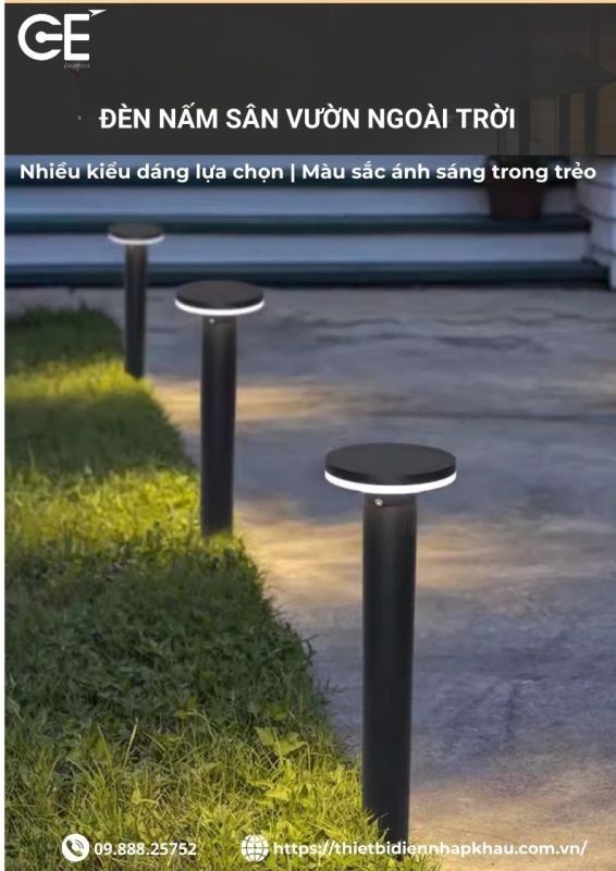 Đèn nấm sân vườn 300mm GE SV01
