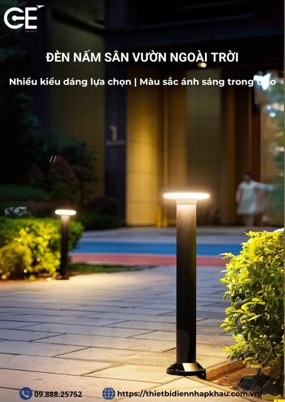 Đèn nấm sân vườn 400mm GE SV01
