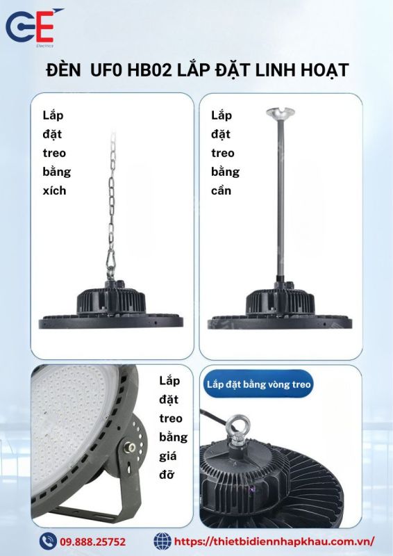 Đèn nhà xưởng UFO Philips lắp đặt lnh hoạt