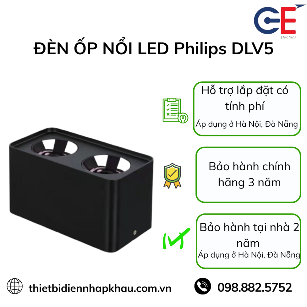 Đèn ốp nổi led Philips DLV5 bảo hành hành hậu mãi