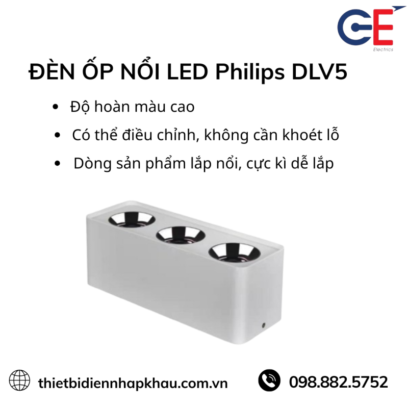 Đèn ốp nổi led Philips DLV5 thiết kế sang trọng 