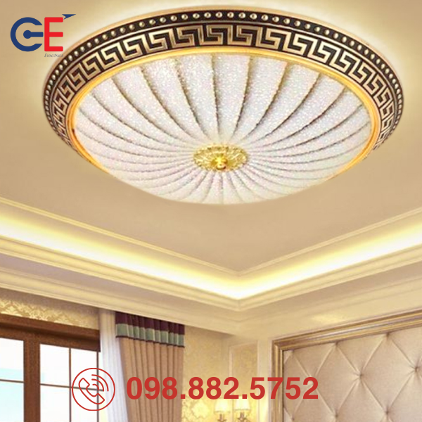 Đèn ốp trần tân cổ điển D400 3 chế độ thiết kế tinh xảo