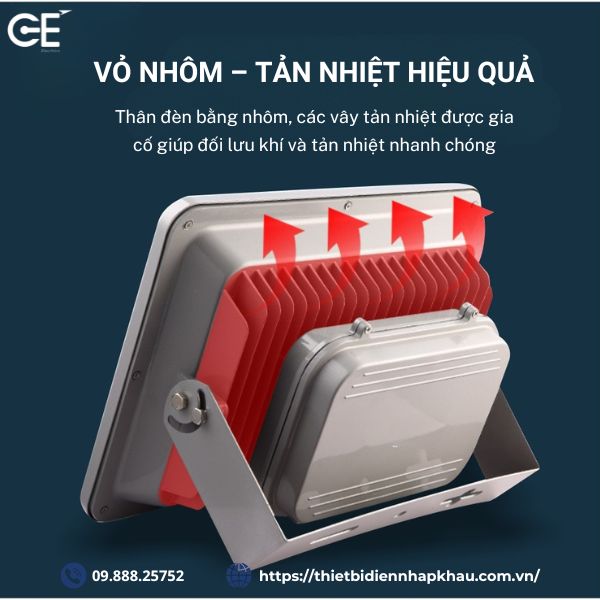 Đèn pha led 200w Philips tản nhiệt hiệu quả