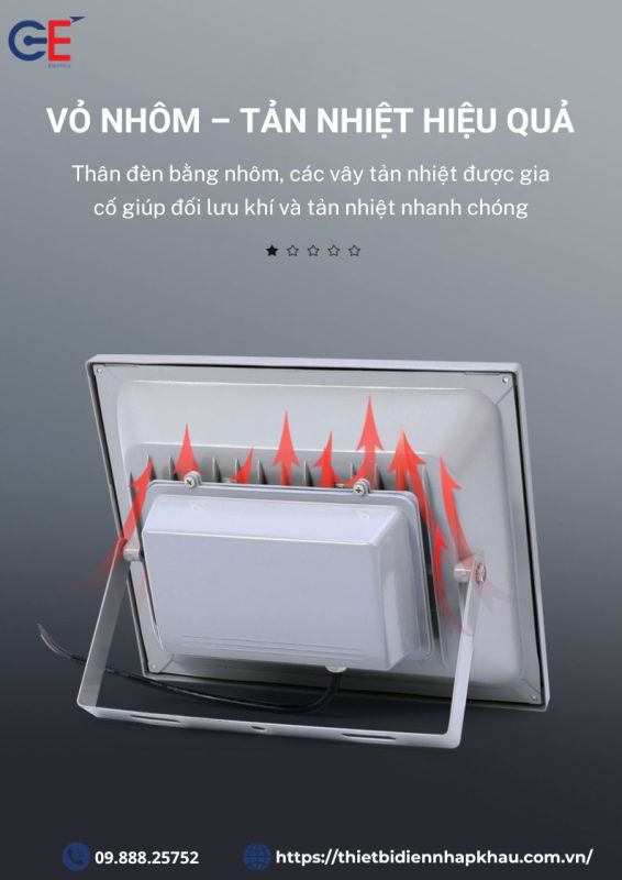 Đèn pha led 50w Philips tản nhiệt hiệu quả