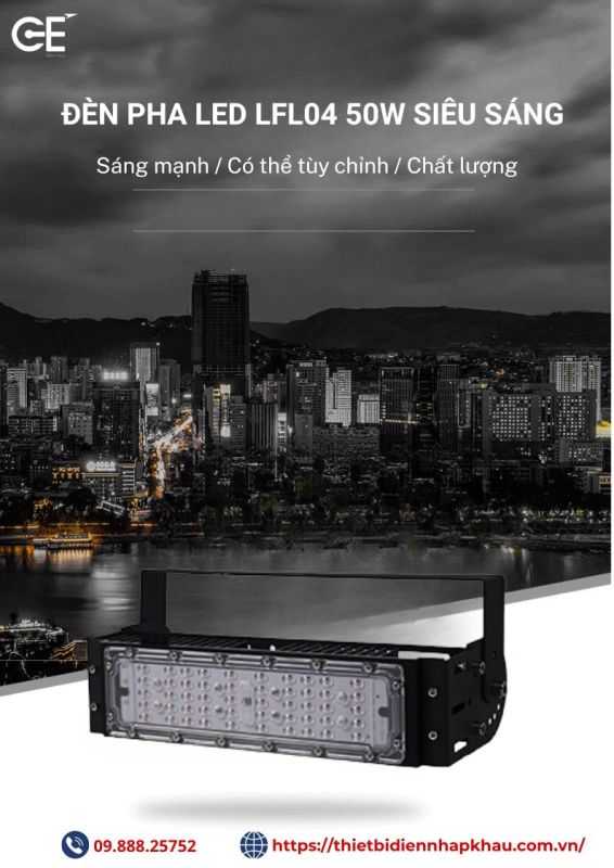 Đèn pha led ngoài trời Philips 50W siêu sáng