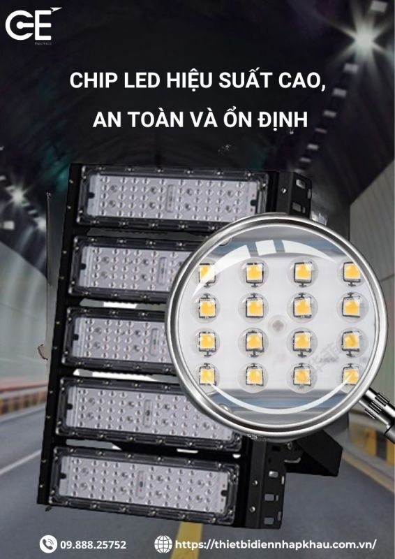 Đèn pha ngoài trời 1000W Philips LFL04 chip led siêu sáng
