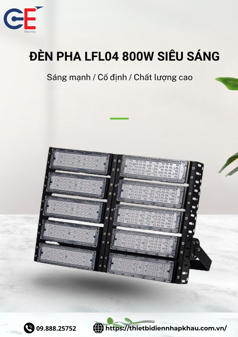 Đèn pha ngoài trời 800W LFL04 chip led Philips