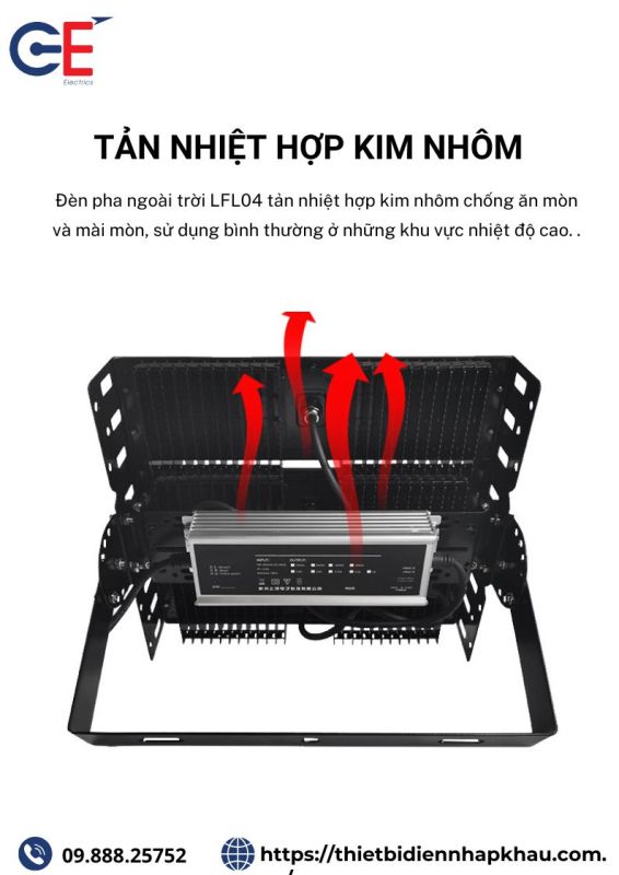 Đèn pha ngoài trời 800W Philips LFL04 tản nhiệt tốt