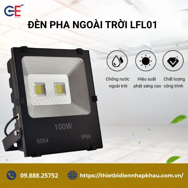 Đèn pha Philips 100W LFL01 chống nước