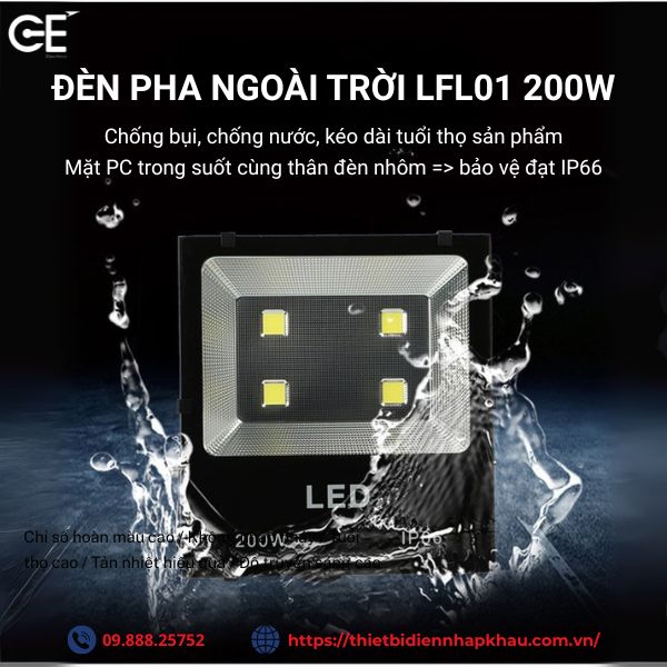 Đèn pha Philips LFL01 200W chống nước