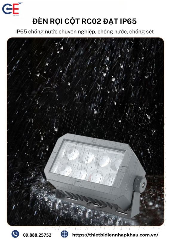 Đèn rọi cột 24w vuông xám RC02 IP65