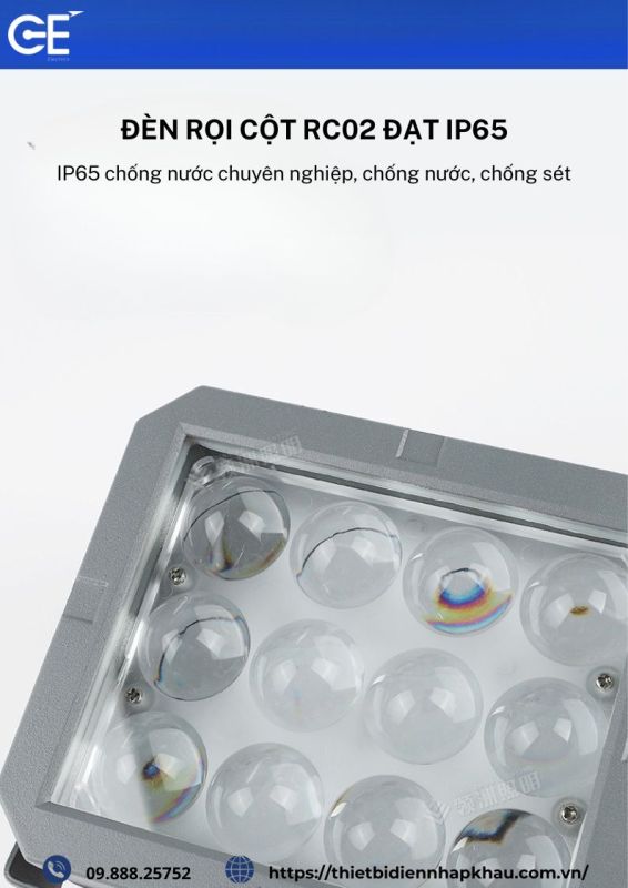 Đèn rọi cột 36w vuông xám RC02 IP65