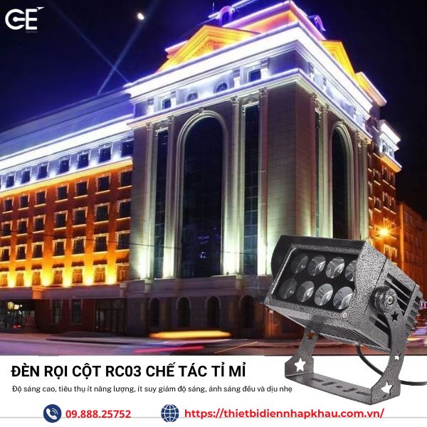 Đèn rọi cột mũ 24w RC03 thiết kế hiện đại