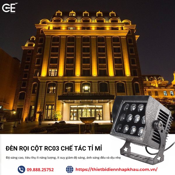 Đèn rọi cột mũ 36w RC03 sang trọng