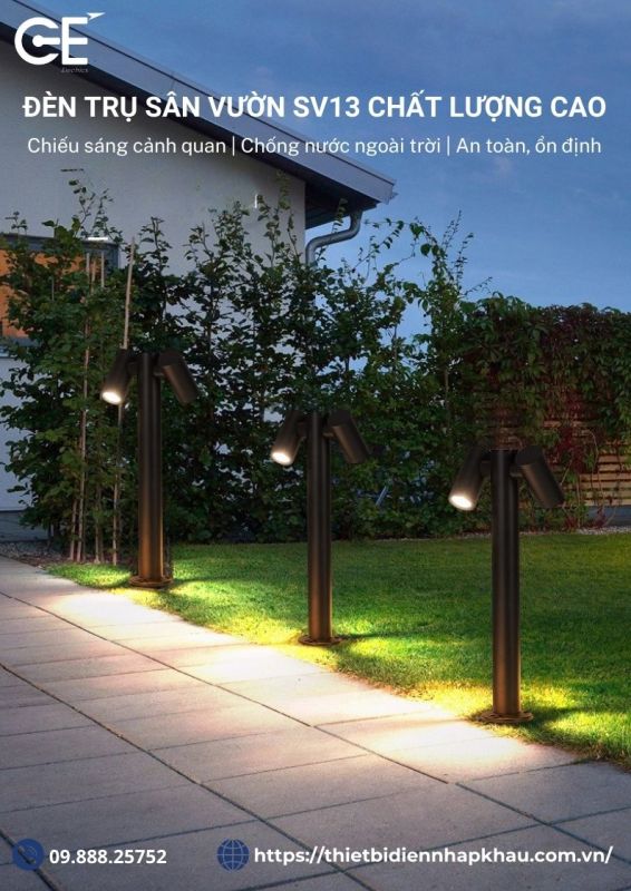 Đèn sân vườn 2 bóng 400mm SV13