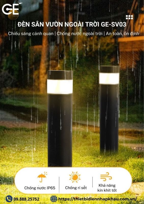 Đèn sân vườn chống nước 400mm SV03