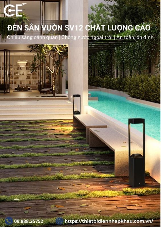 Đèn sân vườn nấm 800mm SV12