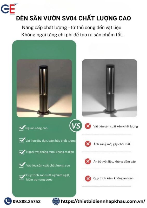Đèn sân vườn trang trí SV04 chất lượng cao