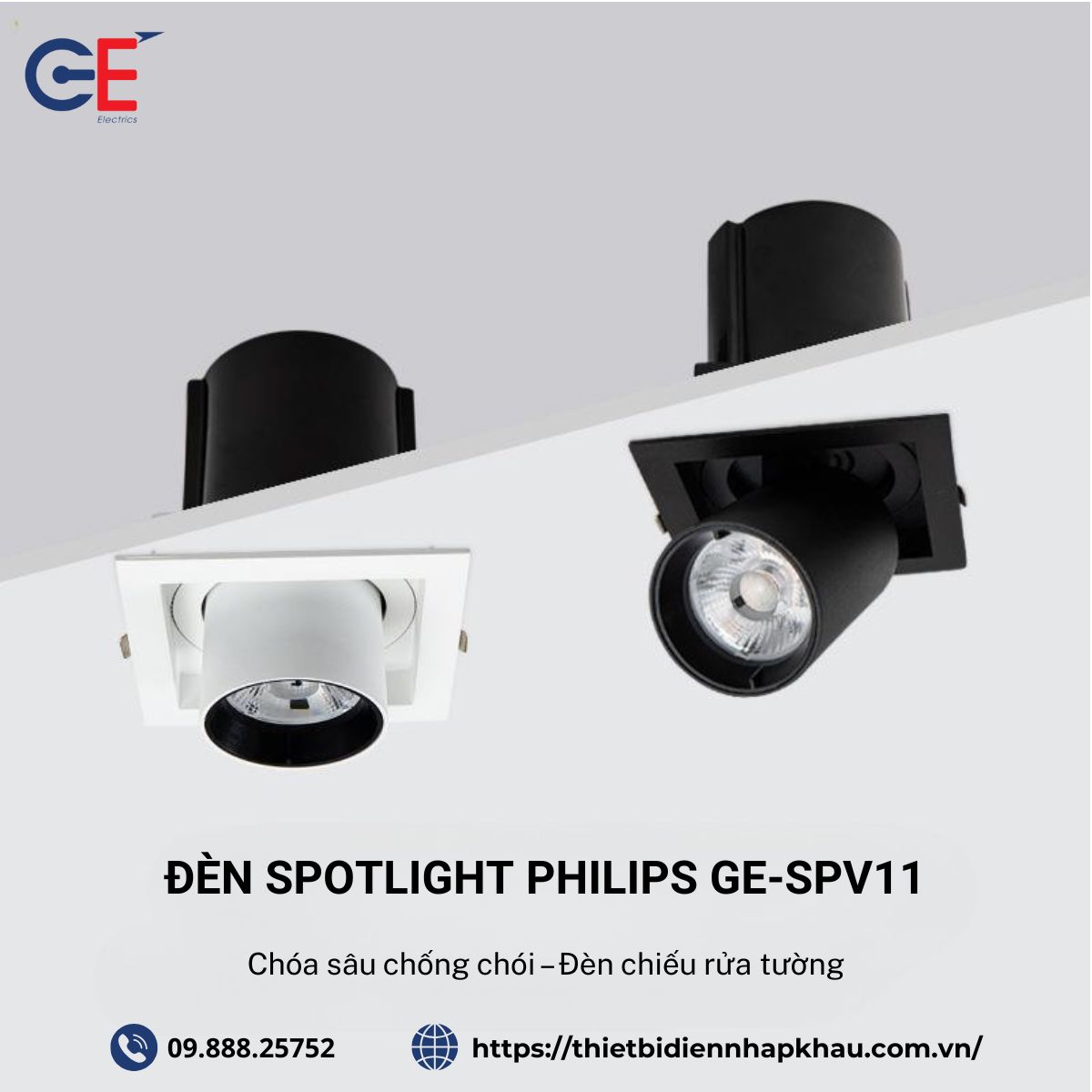 Đèn spotlight âm trần Philips thiết kế mạnh mẽ
