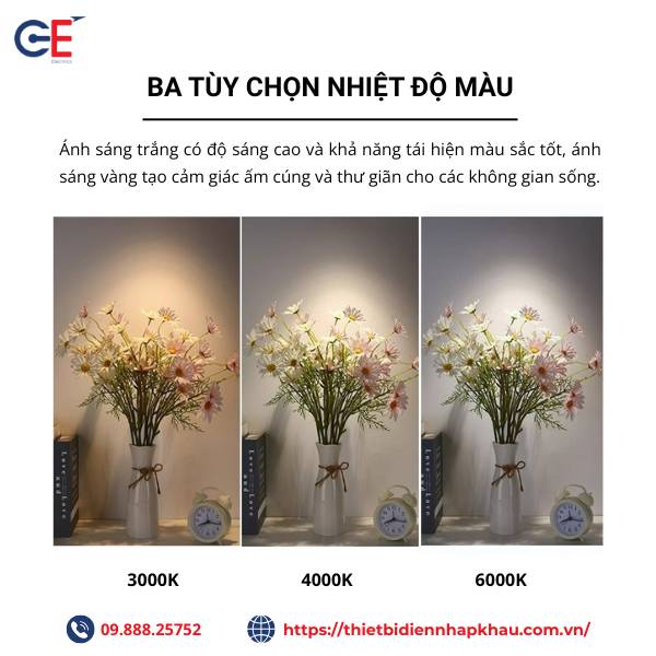 Đèn spotlight Philips SP01 nhiệt độ màu tùy chọn