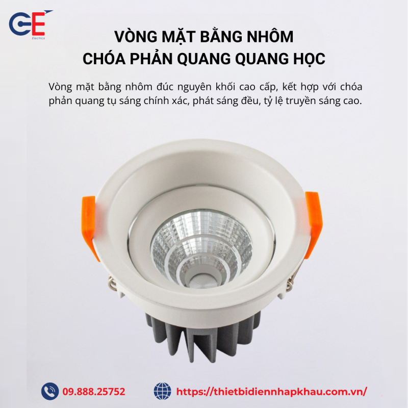 Đèn spotlight Philips SP01 vòng mặt bằng nhôm