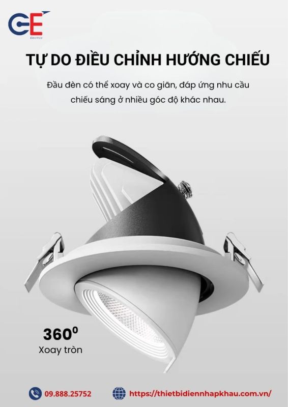Đèn spotlight Philips SPX05 điều chỉnh hướng