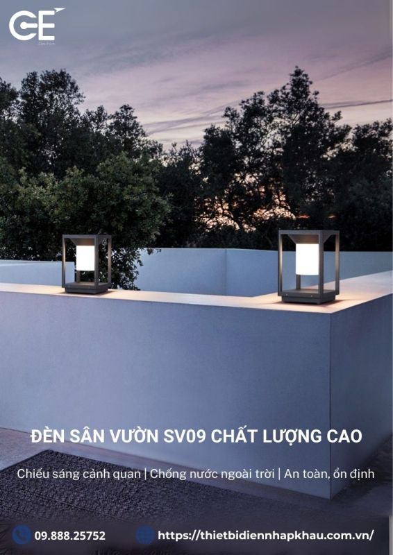 Đèn trụ sân vườn dẫn lỗi 400mm SV09 chất lượng cao