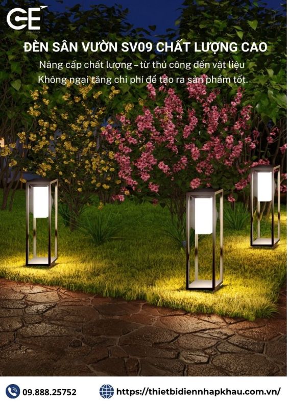 Đèn trụ sân vườn dẫn lối 600mm SV09 chất lượng cao