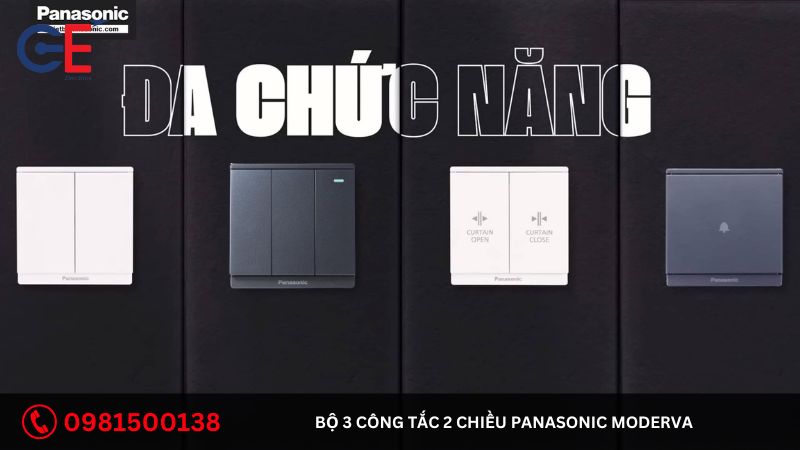 Địa chỉ cung cấp bộ 3 công tắc 2 chiều Panasonic Moderva