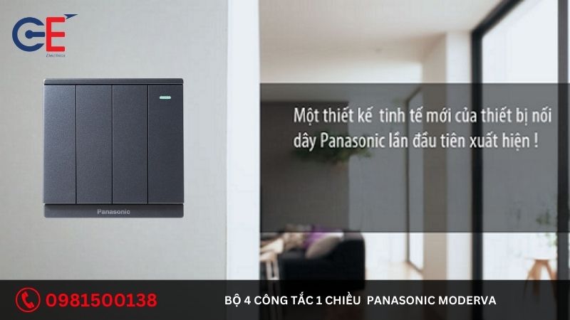 Địa chỉ cung cấp bộ 4 công tắc 1 chiều Panasonic Moderva 