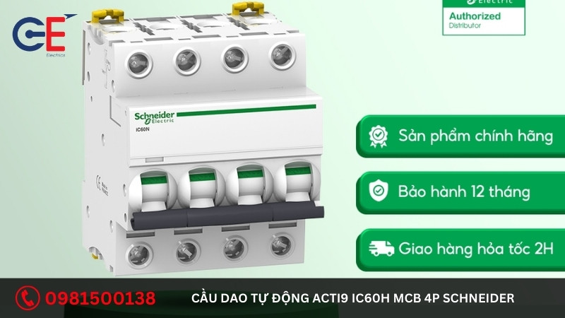 Địa chỉ cung cấp cầu dao tự động Acti9 iC60H MCB 4P Schneider