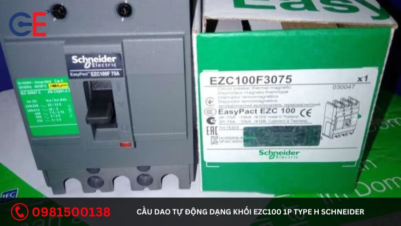 Địa chỉ cung cấp cầu dao tự động dạng khối EZC100 1P Type H Schneider