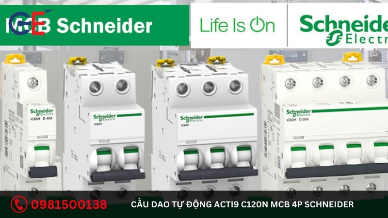 Địa chỉ cung cấp cầu dao tự động Acti9 C120N MCB 4P Schneider