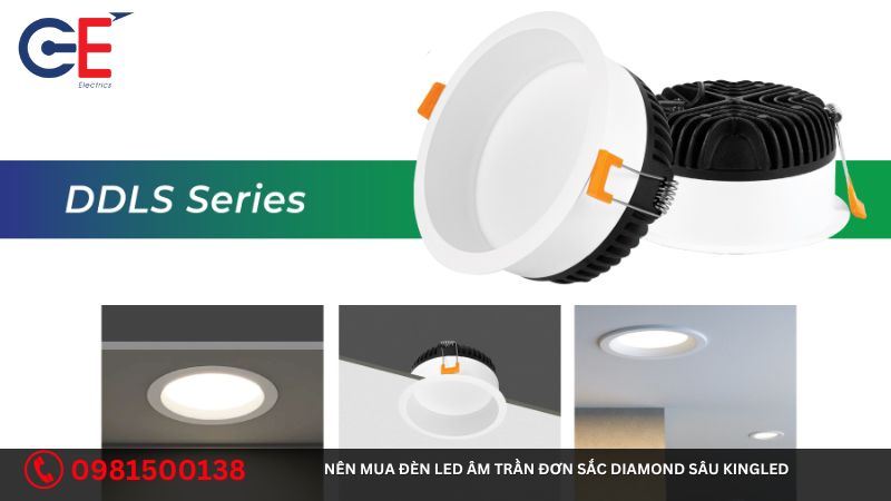 Nên mua đèn Led âm trần đơn sắc Diamond sâu Kingled