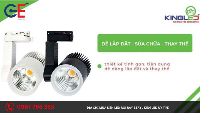 Địa chỉ mua đèn led rọi ray Beryl Kingled uy tín?