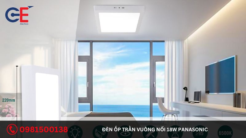 Địa chỉ cung cấp đèn ốp trần vuông nổi 18W Panasonic 