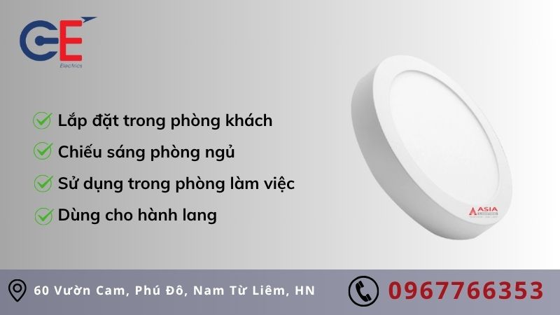 Địa chỉ mua đèn ốp trần 3 màu 12W Asia chất lượng cao
