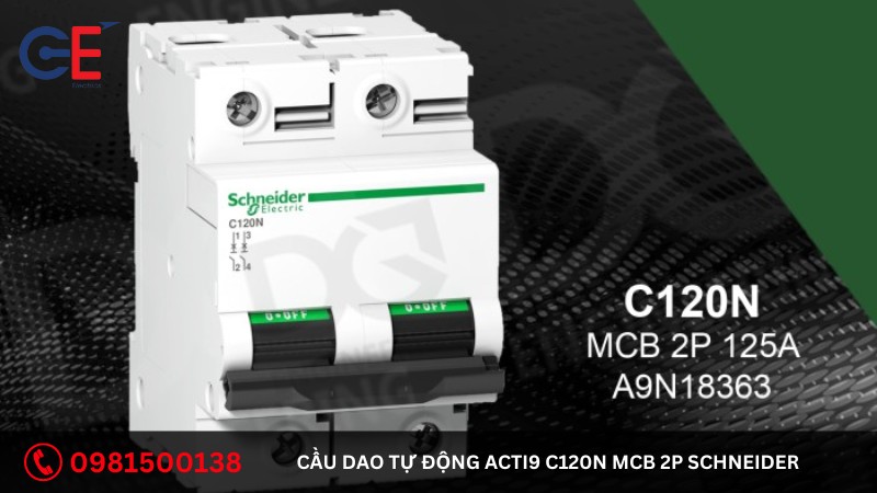 Địa chỉ cung cấp cầu dao tự động Acti9 C120N MCB 2P Schneider