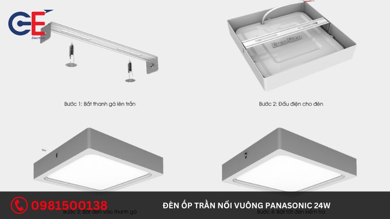 Địa chỉ cung cấp đèn ốp trần nổi vuông Panasonic 24W 