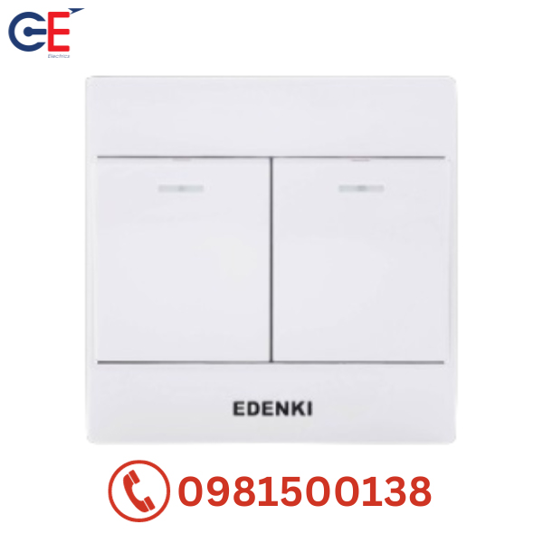 Bộ công tắc đôi 1 chiều Edenki Concept EC-102