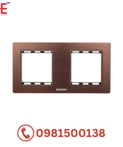 Mặt viền Edenki 2 module nhôm màu nâu đỏ